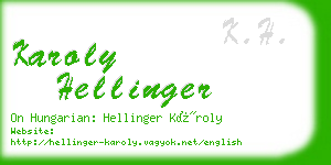 karoly hellinger business card